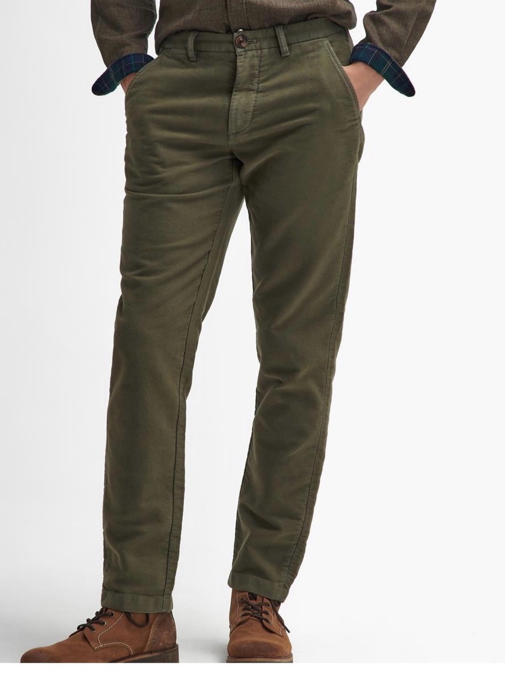 Barbour Men’s Moleskin Tailored Fit Pants - Dark Olive